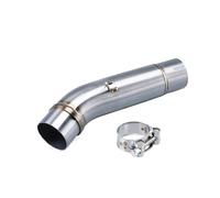 NANGAEBPPW Tubo De Escape Intermedio Para Motocicleta Para CB400 De Todos Los Años Tubo Conexión Redondo Accesorios Modificación Acero Inoxidable(Plata)