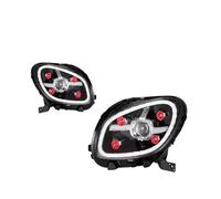 NANGAEBPW Para Mercedes Para Benz Para Smart 453 2015-2019 Faros De Coche Cristal Completos LED Conjunto Delanteros Kit Accesorios Lentes Proyector(Diamond red light)