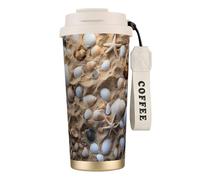 nanger Beach Shells Starfish - Taza de café aislada de acero inoxidable 316 con tapa a prueba de fugas, mantiene caliente o frío