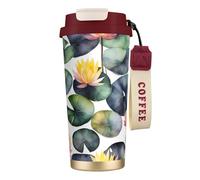 nanger Black Lily Pads - Taza de café aislada de acero inoxidable 316 con tapa a prueba de fugas, mantiene caliente o frío