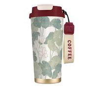 nanger Black Lily Pads - Taza de café aislada de acero inoxidable 316 con tapa a prueba de fugas, mantiene caliente o frío
