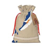 nanger Bolsas de regalo de Navidad con cordón con estampado de mapa de las Islas Marshall, bolsas de lino para regalo de Navidad, bolsas de regalo de caramelos, sacos de vacaciones