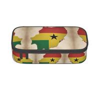 nanger Estuche con estampado de bandera de Santo Tomé y Príncipe Map04, gran capacidad, organizador de papelería estético con cremallera