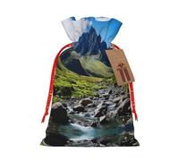 nanger Natural Wonders - Bolsas de regalo de Navidad con cordón, bolsas de lino para fiestas de Navidad, bolsas de regalo de caramelos, sacos de vacaciones