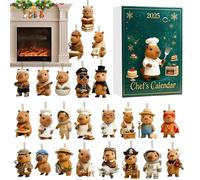 Nankoyal Adviento del Capibara - Figuras Acrílicas 2D | de Árbol Capibara Cuenta Atrás de 24 Días | Para Decoración, Retrovisor De Coche, Relleno Calcetín, Decoración Repisa, Tradición Navideña,