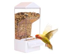 Nankoyal Alimentador automático de Aves, alimentador automático de Loros, Dispensador Inteligente Feeder de Periquito Transparente, Contenedor de Alimentos de Gran Capacidad, Accesorios contra la