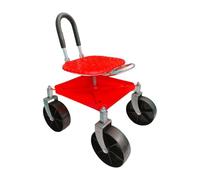Nankoyal Asiento de jardín rodante, patinete de jardín con asa de dirección y bandeja de herramientas, asiento de trabajo de altura ajustable para guardería, poda, trasplante de plantas, recorte de