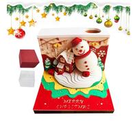 Nankoyal Calendario de escritorio 3D, escultura de muñeco de nieve de Navidad, papel de arte para planificación de escritorio, escritura, estudio, Adviento, lugar de trabajo, festival, decoración del