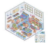 Nankoyal Capybara Pegatinas | Capybara Miniatura Pegatinas - Accesorios de diario, decoración de libros, calcomanías divertidas de dibujos animados, suministros de manualidades para la escuela,