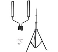 NANLITE Beauty-Doppelleuchte „Mira 26B“, mit 2 Stableuchten auf Biegearmen, je 144 High-CRI-LEDs, CRI: 95, TLCI: 93. 2700/3200/4400/5600/6500 K, Leu