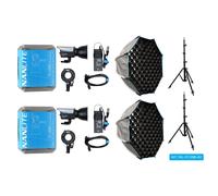 Nanlite FC-120B LED Bicolor Spot Light kit doble (con soporte de luz y softbox)