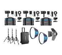 Nanlite Forza 60 II LED triple kit (con estuche, pie de iluminación, fresnel y softbox)