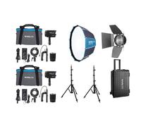 Nanlite Forza 60B II LED dual kit (con estuche, soporte de luz, fresnel y softbox)