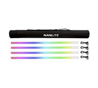 NANLITE PavoTube T8-7X 4Kit, mit 4 Farb-Effektleuchten „PavoTube T8-7X“, je 8 W, 100 cm. Röhrenform. Weißlicht 2700-7500 K, CRI: 96, TLCI: 97, Grün-/M