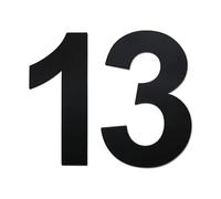 nanlyiau 2pc 3in/7.5cm numeros adhesivos numero de casa mate negro numeros numeros casa exterior numeros adhesivos de acero inoxidable 304(black 3in number 13)