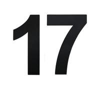 nanlyiau 2pc 3in/7.5cm numeros adhesivos numero de casa mate negro numeros numeros casa exterior numeros adhesivos de acero inoxidable 304(black 3in number 17)