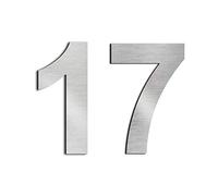 nanlyiau 2pc 3in/7.5cm numeros adhesivos números de casa numeros numeros casa exterior numeros adhesivos de acero inoxidable 304(3in number 17)