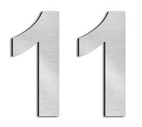 nanlyiau 2pc 3in/7.5cm numeros adhesivos números de casa numeros numeros casa exterior numeros adhesivos de acero inoxidable 304(3in number 11)