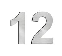 nanlyiau 2pc 3in/7.5cm numeros adhesivos números de casa numeros numeros casa exterior numeros adhesivos de acero inoxidable 304(3in number 12)