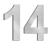 nanlyiau 2pc 3in/7.5cm numeros adhesivos números de casa numeros numeros casa exterior numeros adhesivos de acero inoxidable 304(3in number 14)