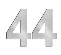 nanlyiau 2pc 3in/7.5cm numeros adhesivos números de casa numeros numeros casa exterior numeros adhesivos de acero inoxidable 304(3in number 44)