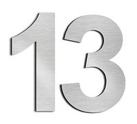 nanlyiau 2pc 3in/7.5cm numeros adhesivos números de casa numeros numeros casa exterior numeros adhesivos de acero inoxidable 304(3in number 13)