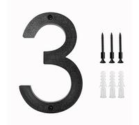 nanlyiau 3D Número de casa negro,Altura 8in/20cm grandes números de casa espesor 10mm de grosor,material ABS,resistente a la intemperie y a la corrosión(ABS 8in3)