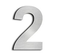 nanlyiau Número de casa moderna-15.3Centímetros/6 pulgadas-Acero inoxidable, Apariencia flotante, Fácil de instalar y hecho de acero inoxidable sólido 304（2）