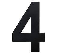 nanlyiau números 4in/10.2cm números casa exterior negro número de casa moderna inoxidable.hecho de acero inoxidable sólido 304.Apariencia flotante(black 4in4)
