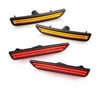 NaNMiBHd Luz Marcador Lateral Luz LED Posición Lateral Delantera Y Trasera para Coche Luz Señal Giro Ahumada para Ford para Mustang 2010 2011 2012 2013 2014 4 Piezas