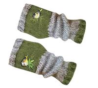 Nanmiyan Guantes Sin Dedos Para Mujer - Manoplas Cálidas De Punto Con Estampado De Pájaros - Guantes De Dedos Abiertos Bordados Para Mujer - Para Adultos Y Niños En Clima Frío Invierno Trabajar