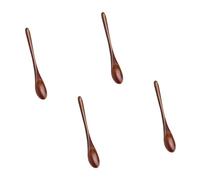Nanmu - Cuchara de madera hecha a mano con revestimiento lacado, herramienta de cocina multiusos para café, sopa y postre, 4 estilos, herramienta de cocina hecha a mano