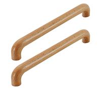 NANNAN0901 Tiradores de Cajón de Madera de 2 Piezas, Manija de Armario de Muebles de Dormitorio de Madera Maciza Tiradores de Puertas de Gabinetes de Cocina, con Tornillos (Hole distance 192mm)
