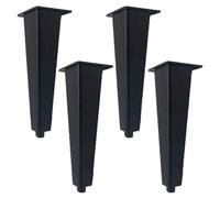 NANNAN3360 Patas de Cama Negras 4 Piezas Pies para Muebles Patas de Sofá Ajustables Soportan hasta 1000 kg Pies de Mesa Metálicas con Tornillo, Aleación de Aluminio (25cm)