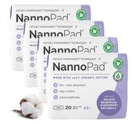 NannoPad - Almohadillas de algodón orgánico sin perfume para mujer - Absorbencia regular, ultra delgadas, transpirables, con alas, 4 Pack De, 4