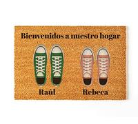 NANNUK Baby creations Felpudo Personalizado para la Entrada de Casa | Personaliza tu Felpudo Junto a tu Pareja | 70 x 40 cm | Felpudos Originales y Divertidos en 100% Fibra de Coco | Pareja