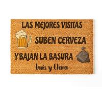 NANNUK - Felpudo Personalizado Fibra de Coco Las Mejores Visitas | Medida 70 x 40 cm | Base Antideslizante | Felpudo Original Entrada de Casa