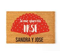 NANNUK - Felpudo Personalizado Fibra de Coco Si me queréis irse | Medida 70 x 40 cm | Base Antideslizante | Felpudo Original Entrada de Casa (Irse)