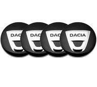 NANNUT 4 Uds Tapacubos de Coche, para Dacia Duster Logan Sandero Lodgy Stepway, 56mm, Tapas Centro Rueda Insignia Llantas A Prueba de Polvo, Tapacubos Impermeables, Accesorios Exterior,Bla-CK