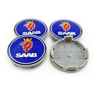 NANNUT 4 Uds Tapacubos de Coche, para Saab 93 9-3 9-5 Vector Linear Aero, 63mm, Tapas Centro Rueda Insignia Llantas A Prueba de Polvo, Tapacubos Impermeables, Accesorios Decoración Exterior