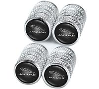 NANNUT 4 Uds Tapas Válvula Neumático de Coche, para Jaguar XE XEL XF XFL XJ F-Pace F-Type, Tapas Válvula con Anillo Goma, Cubiertas Vástago Impermeables A Prueba Polvo, Accesorios Exterior,Silver