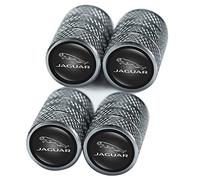 NANNUT 4 Uds Tapas Válvula Neumático de Coche, para Jaguar XE XEL XF XFL XJ F-Pace F-Type, Tapas Válvula con Anillo Goma, Cubiertas Vástago Impermeables A Prueba Polvo, Accesorios Exterior,Bla-CK