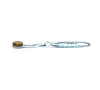 nano-b Cepillo de dientes manual antibacteriano de dureza media - Cabezal pequeño con nano-oro impregnado - Azul