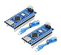 Nano Board para Arduino Nano RUIZHI Nano-V3 5V 16MHz Placa de Desarrollo con 328P Chip Placa Base Type-C Interfaz y USB Cable Soldada Compatibilidad con Arduino Nano(2 Piezas)