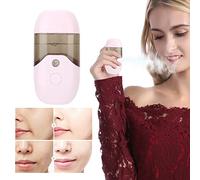 Nano Facial, Mini Vaporizador Facial de 50 Ml de Capacidad Nano Pulverizador Portátil de Mano Máquina de Pulverización Hidratante Facial (PINK)