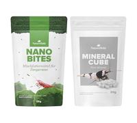 Nano Juego de piensos | Shrimp Bites + Mineral Pure Mineral | Nutrientes y Minerales 2 en 1 | Ideal para cubos pequeños | Para animales jóvenes y adultos