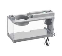 Nano pecera - Tanque de peces ABS | Moderno tanque de peces silencioso de escritorio | pecera pequeña decorativa retro silenciosa con bomba de aire | pecera miini | acuario miini | para algas