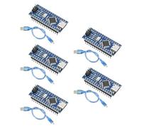 Nano placa de desarrollo con cable USB, módulo QIQIAZI Nano V3 con chip CH340, placa de desarrollo Nano-V3 con conector tipo C 5 V 16 M 328P microcontrolador compatible con Arduino Nano (5 unidades)