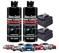 Nano Quick Coat Restore, Ceramic Coating Spray, Quick Effect Coating Agent for Car Wax Shine & Protection, Easy Car Spray for DIY Auto Detailing, Daily Cars Care (2 PCS)