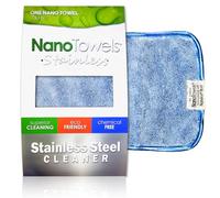 Nano Towels Limpiador de acero inoxidable | El increíble paño de limpieza reutilizable de acero inoxidable sin químicos | Seguro para niños y mascotas | Nano azul 7 x 16 (1 unidad)
